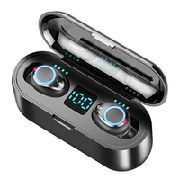 F9 BT5.0 TWS casque sans fil HiFi réduction du bruit sonore 2000mAh boîte de Charge affichage de puissance banque de puissance