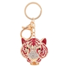 Fashion strass creux mignon Animal tigre tête pendentif porte-clés voiture porte-clés Purse Handbag charme accessoires cadeau