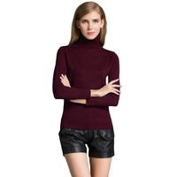 Fashion Winter Women Sweater Tricots manches longues à manches de tortue