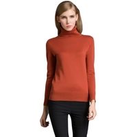 Fashion Winter Women Sweater Tricots manches longues à manches de tortue