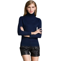 Fashion Winter Women Sweater Tricots manches longues à manches de tortue