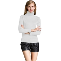 Fashion Winter Women Sweater Tricots manches longues à manches de tortue