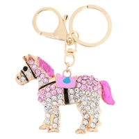 Fashional bijoux creux Shinning strass cheval Aureate pendentif porte-clefs/Key Chain