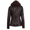 Faux cuir Veste à capuche Femme Hoodie Zippered court Slim Motorcycle Jacket Coat