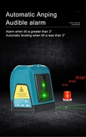 FC-818LLR Niveleur laser Auto-nivelant avec lumière verte Lignes croisées Laser Ligne verticale et horizontale Outil de réglage de la force laser pour accrocher des photos et application de bricolage,  batterie et bulle non incluses FC-818LLR