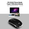 FD i331D Souris sans fil réglable rechargeable 2000DPI à 3 modes avec 2.4G USB type C Bluetooth 4.0 blanc