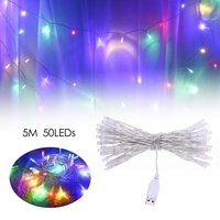 Fée Lampe USB 50LEDs Ball String Light Lumières décoratives pour la maison de mariage de Noël