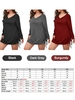 Femmes à manches longues robe avec cordon de serrage col en V Plus taille Mini robe
