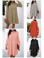 Femmes à manches longues robe évasée a-ligne robe