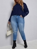 Femmes à manches longues T-shirt sweat goutte épaule grande taille décontracté hauts