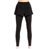 Femmes 2-en-1 Leggings taille élastique fermeture éclair réglable séchage rapide respirant collants de course athlétique entraînement Compression Yoga pantalon