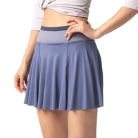 Femmes 2-en-1 Sport jupe Shorts doublure Pocekt séchage rapide respirant course Yoga Gym Sportswear