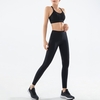 Femmes 2 pièces tenues sans manches soutiens-gorge de sport taille haute push up leggings de yoga sans couture