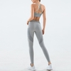 Femmes 2 pièces tenues sans manches soutiens-gorge de sport taille haute push up leggings de yoga sans couture