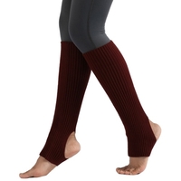 Femmes Bas Talon Ouvert Genou Haute Jambières Tricot Côtelé pour Yoga Ballet Danse Se Détendre