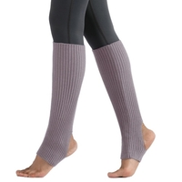 Femmes Bas Talon Ouvert Genou Haute Jambières Tricot Côtelé pour Yoga Ballet Danse Se Détendre
