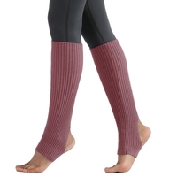 Femmes Bas Talon Ouvert Genou Haute Jambières Tricot Côtelé pour Yoga Ballet Danse Se Détendre