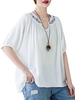 Femmes Blouse ample broderie manches chauve-souris grande taille Vintage vacances T-Shirts