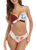 Femmes deux pièces maillot de bain imprimé épissage Bikini ensemble sexy maillots de bain