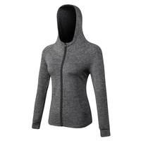 Femmes Full-zip Hooded Jackets Sport Hoodie Raglan Manches Longues Poches Workout Running Exercise Gym Track Sweat Casual Tops Activewear