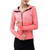 Femmes Full Zip Track Vestes À Capuche Raglan À Manches Longues Trous Pour Le Pouce Léger Mince Course D