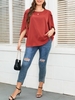 Femmes grande taille Blouse demi manches volants chemises décontractées