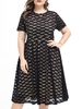 Femmes grande taille robe en dentelle à manches courtes élégant soirée robe noire