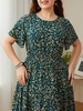 Femmes grande taille robe florale imprimé à manches courtes tenue décontractée