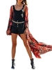 Femmes Kimono couvre ouvert avant Vintage imprimé Cardigan plage vacances vêtements de plage