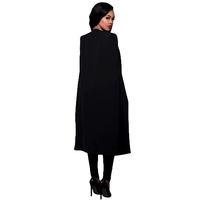 Femmes Long Manteau Cape Blazer Manteau Cardigan Split Veste Mince Bureau OL Costume Casual Solide Survêtement