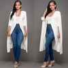 Femmes Long Manteau Cape Blazer Manteau Cardigan Split Veste Mince Bureau OL Costume Casual Solide Survêtement