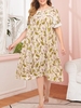 Femmes Lounger Dress Floral Imprimé Manches Courtes Chemises de Nuit Lâches Pyjamas