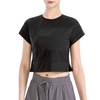 Femmes maille épissage T-shirt de sport court à manches courtes respirant course Yoga Gym entraînement vêtements de sport
