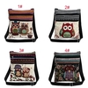 Femmes Mini Sac bandoulière Owl Broderie Jacquard Zipper sangle réglable Lumière Messenger Voyage épaule extérieure Sac