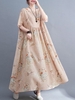 Femmes robe ample avec poches Vintage imprimé à manches courtes décontracté vacances plage robe