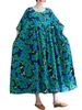 Femmes robe ample avec poches Vintage imprimé demi manches décontracté vacances plage robe