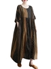 Femmes robe ample avec poches Vintage imprimé demi manches décontracté vacances plage robe