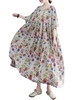 Femmes robe ample avec poches Vintage imprimé demi manches décontracté vacances plage robe