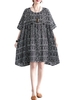 Femmes robe ample imprimé demi manches Vintage décontracté vacances plage robe