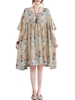 Femmes robe ample imprimé demi manches Vintage décontracté vacances plage robe