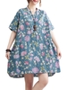 Femmes robe ample imprimé fleuri à manches courtes décontracté Mini robe