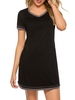 Femmes robe de chaise longue manches courtes chemises de nuit lâches Pyjamas