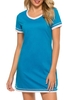 Femmes robe de chaise longue manches courtes chemises de nuit lâches Pyjamas