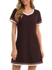 Femmes robe de chaise longue manches courtes chemises de nuit lâches Pyjamas