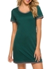 Femmes robe de chaise longue manches courtes chemises de nuit lâches Pyjamas