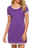 Femmes robe de chaise longue manches courtes chemises de nuit lâches Pyjamas