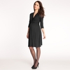 Femmes robe de maternité robe froncé col en V 3/4 manches allaitement vêtements de grossesse bleu S