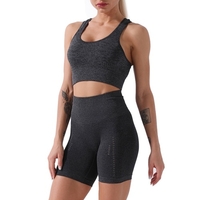 Femmes Sport soutien-gorge et Shorts ensemble cyclisme Yoga Leggings évider Racer dos hauts pantalon taille haute pour Gym maison rues 2 pièces