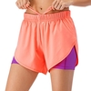 Femmes été 2 en 1 Shorts de sport séchage rapide poche pour téléphone taille élastique cordon course Gym Fitness Shorts vêtements de sport