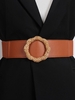 Femmes taille élastique ceinture large ceinture sangle de taille réglable